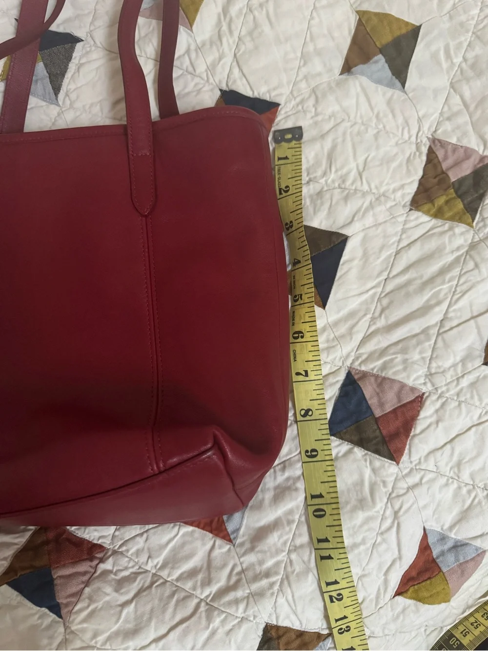 Coach Vintage Red Leather Tote Bag 9077